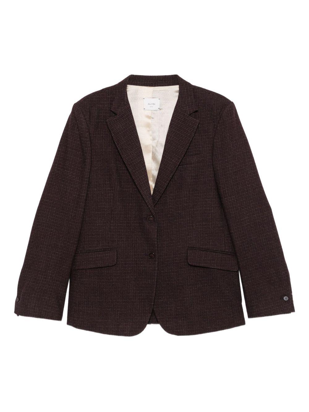 Blazer per donna ALYSI viola con motivo a quadri