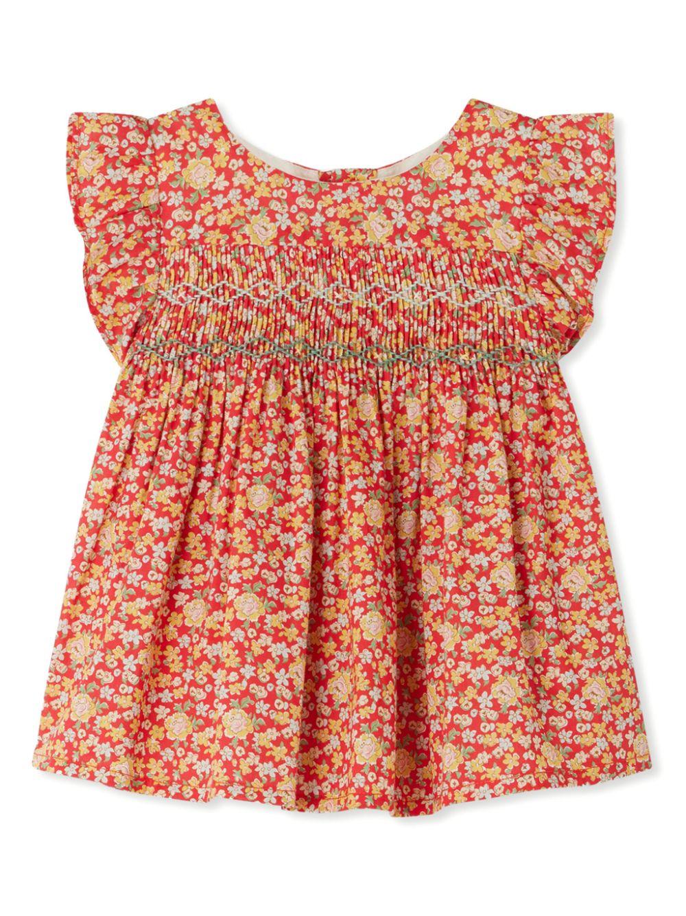 Blusa Naomie per neonata Bonpoint rosso con chiusura posteriore con bottoni