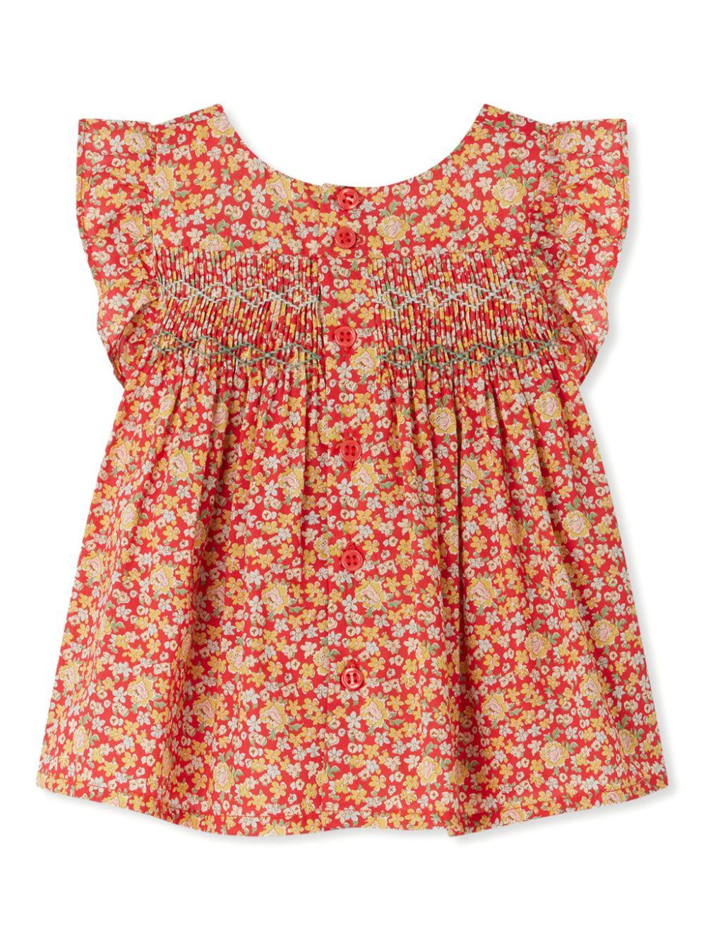 Blusa Naomie per neonata Bonpoint rosso con chiusura posteriore con bottoni - Image 2