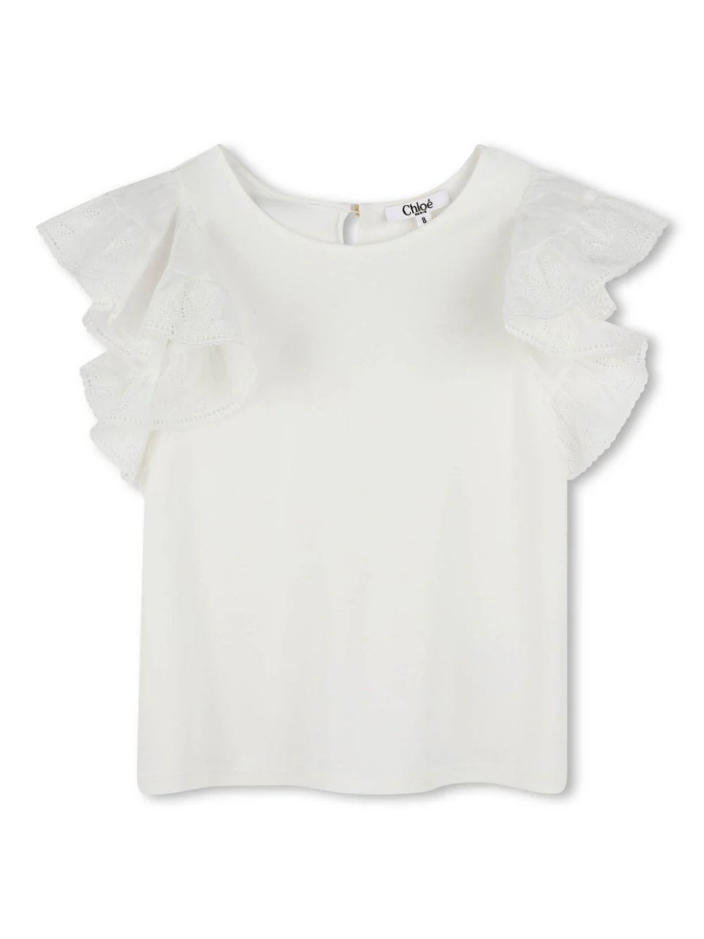 Blusa per bambina Chloé Kids Fancy bianco con dettagli ruches