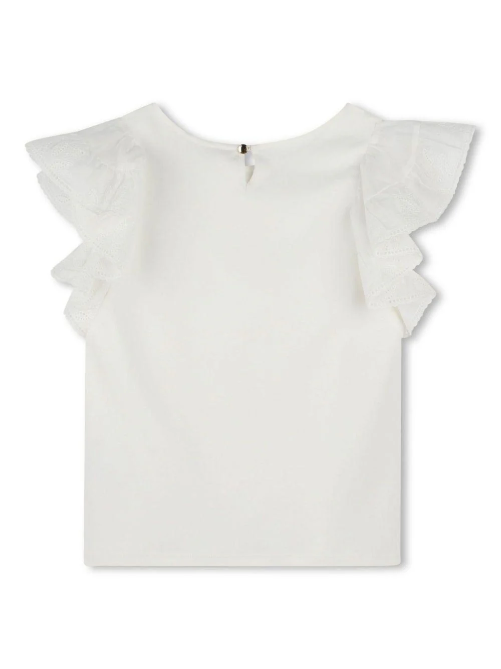 Blusa per bambina Chloé Kids Fancy bianco con dettagli ruches - Image 2