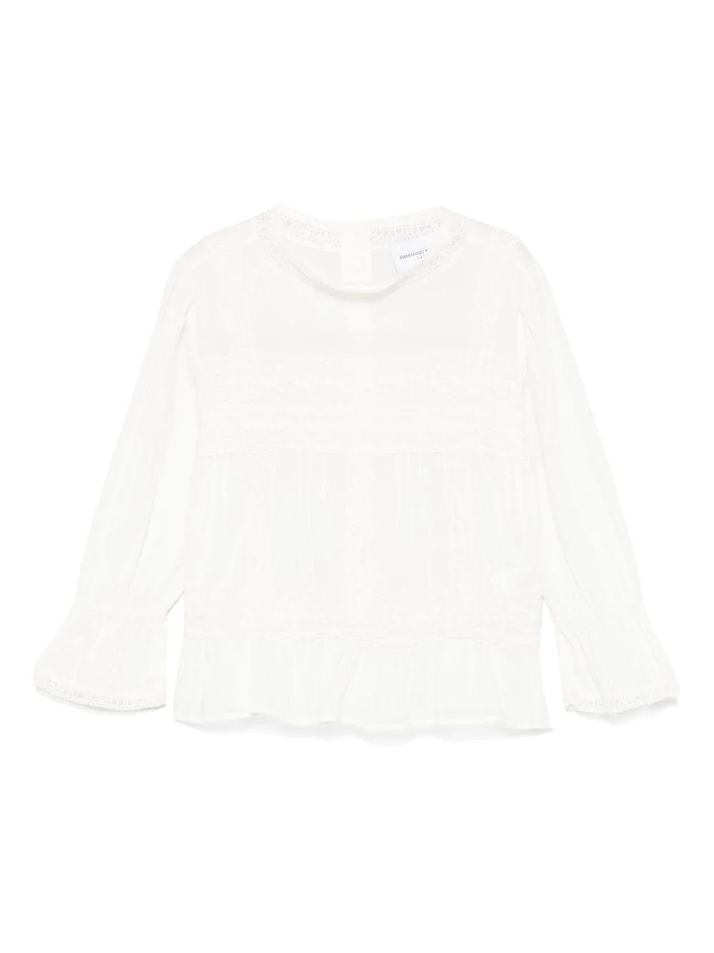 Blusa per bambina Ermanno Scervino Junior bianco con ricamo