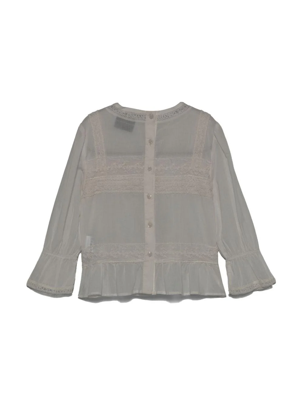 Blusa per bambina Ermanno Scervino Junior bianco con ricamo - Image 3