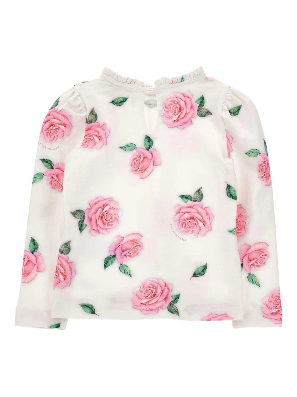 Blusa per bambina Monnalisa bianca con ricamo a fiori - Image 3