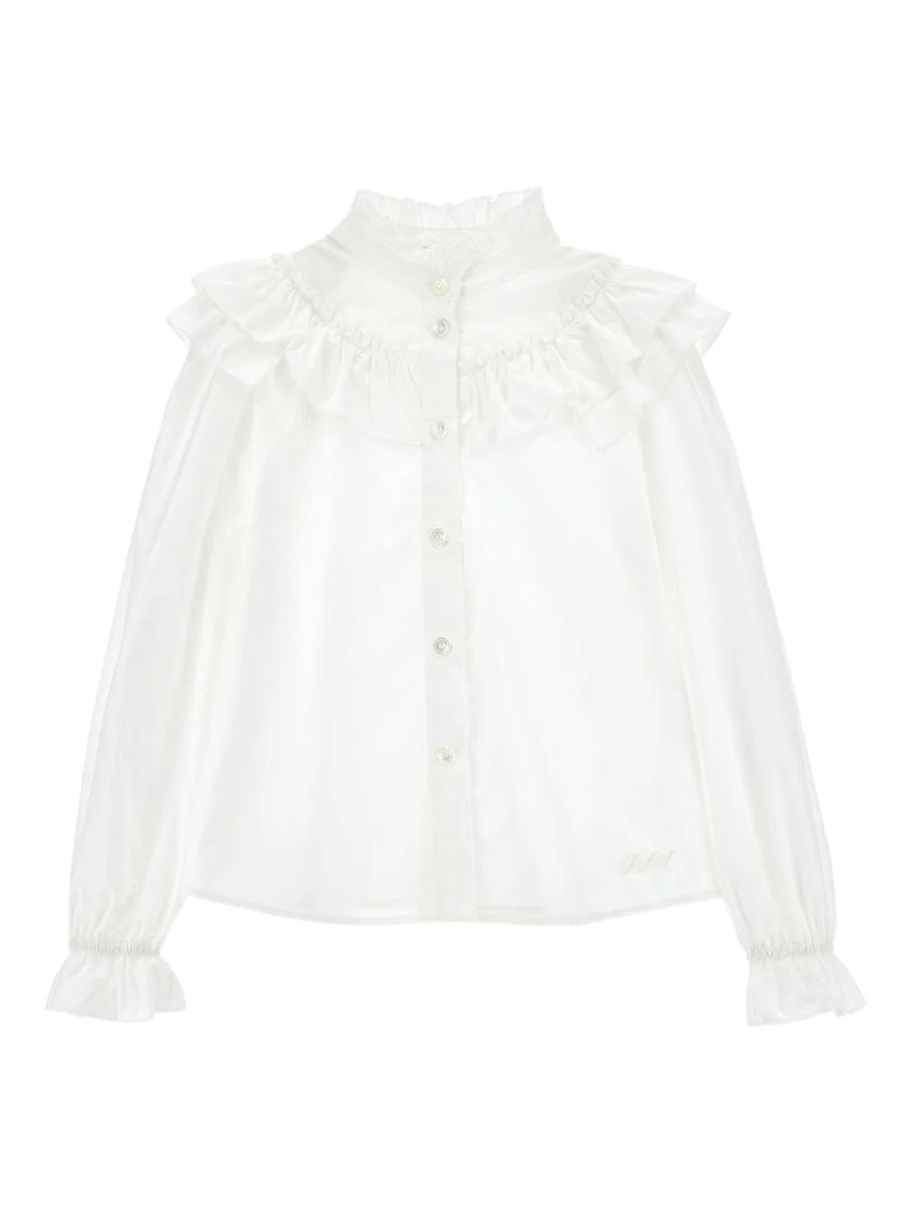 Blusa per bambina Philosophy Di Lorenzo Serafini Kids bianca con ruches