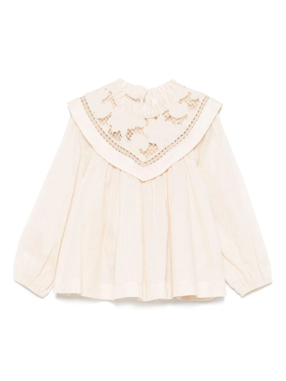 Blusa per bambina ZIMMERMANN Kids Lucky Kids beige con pizzo