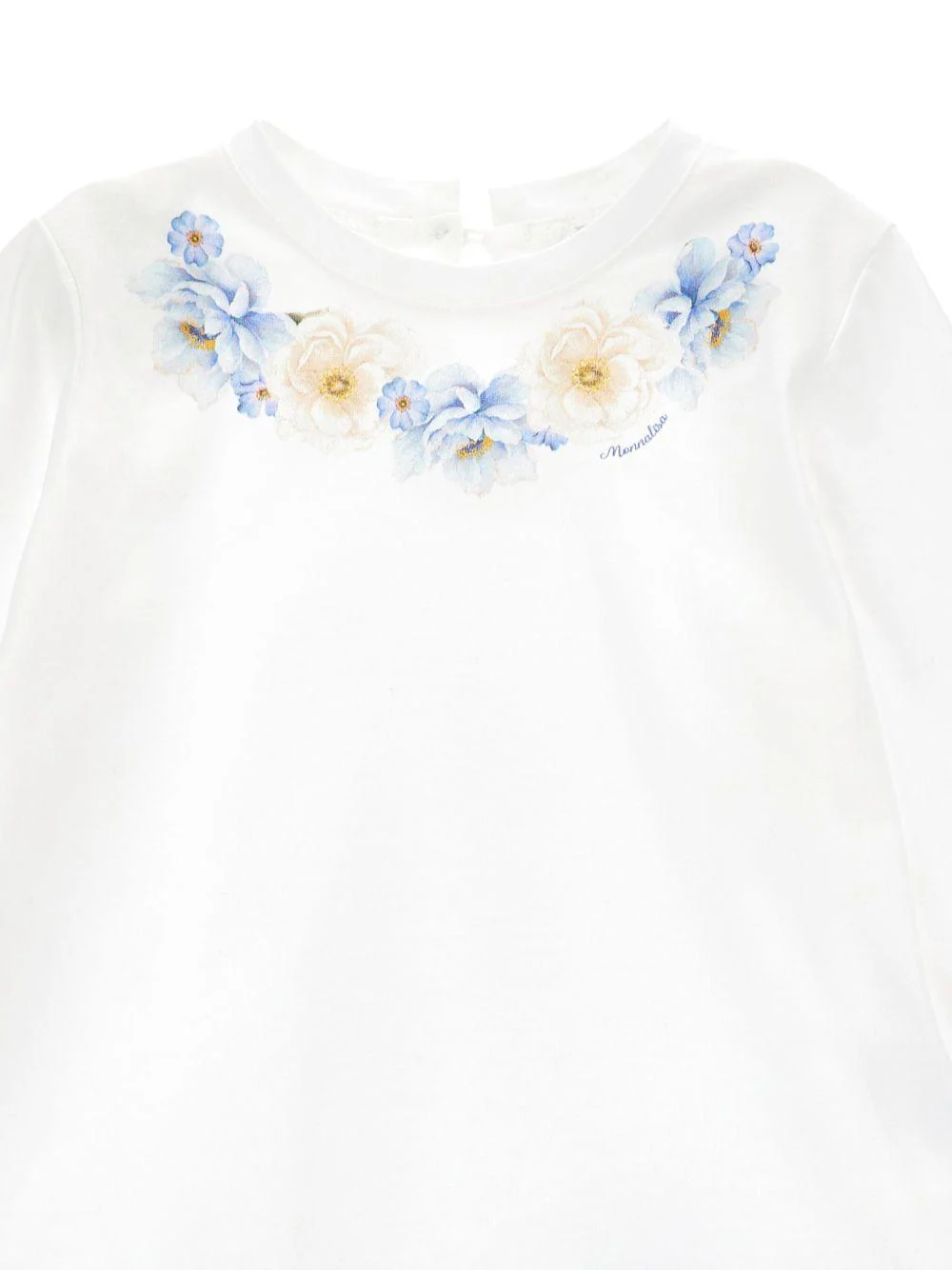 Blusa per neonata Monnalisa bianca con stampa a fiori - Image 2