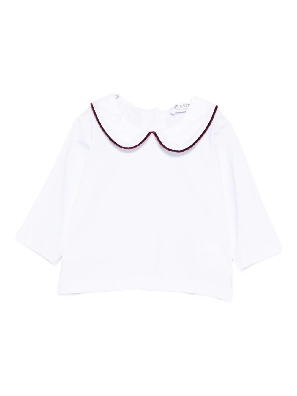 Blusa per neonati Jesurum Baby bianca con colletto con dettaglio rosso