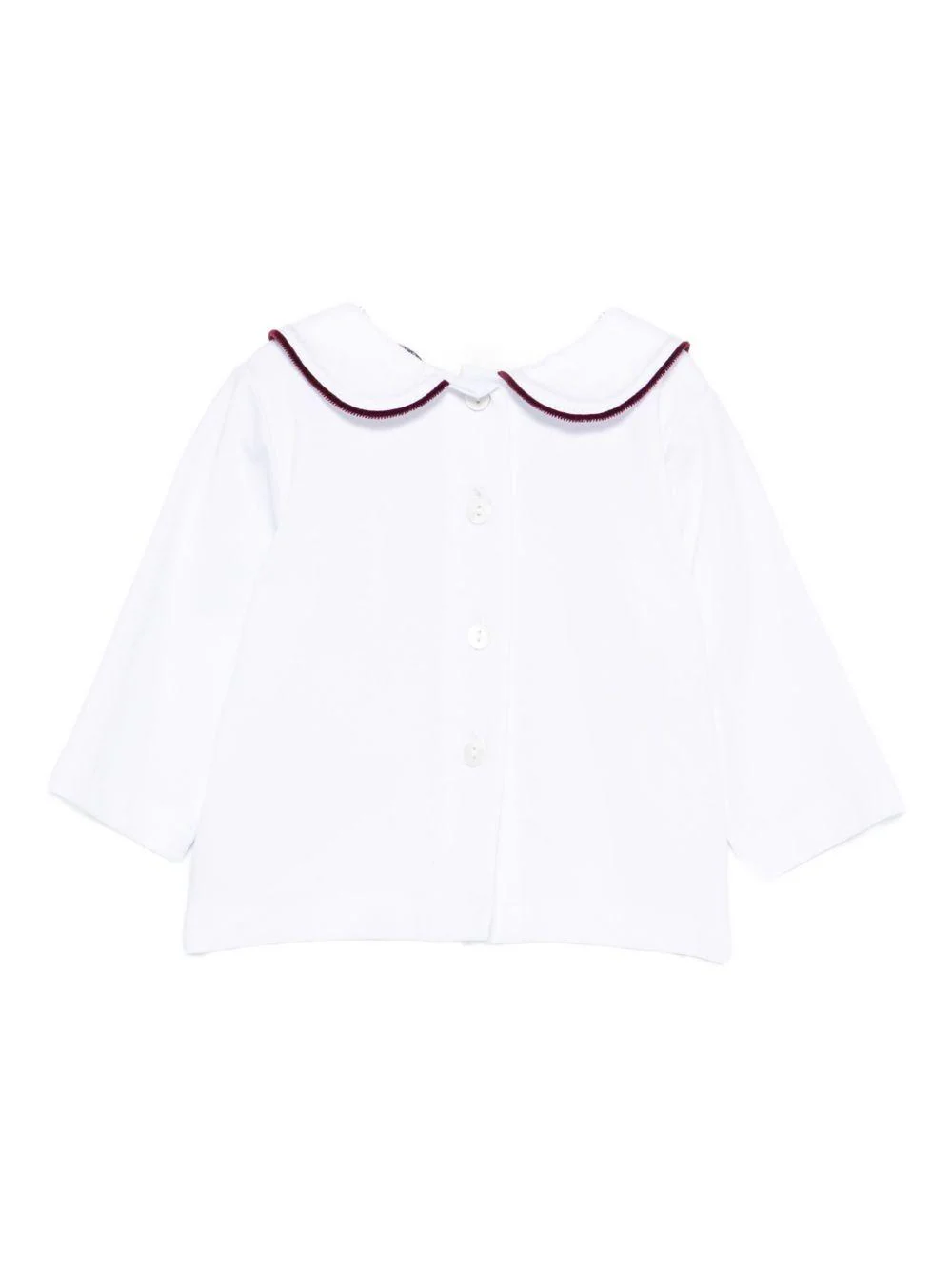 Blusa per neonati Jesurum Baby bianca con colletto con dettaglio rosso - Image 2