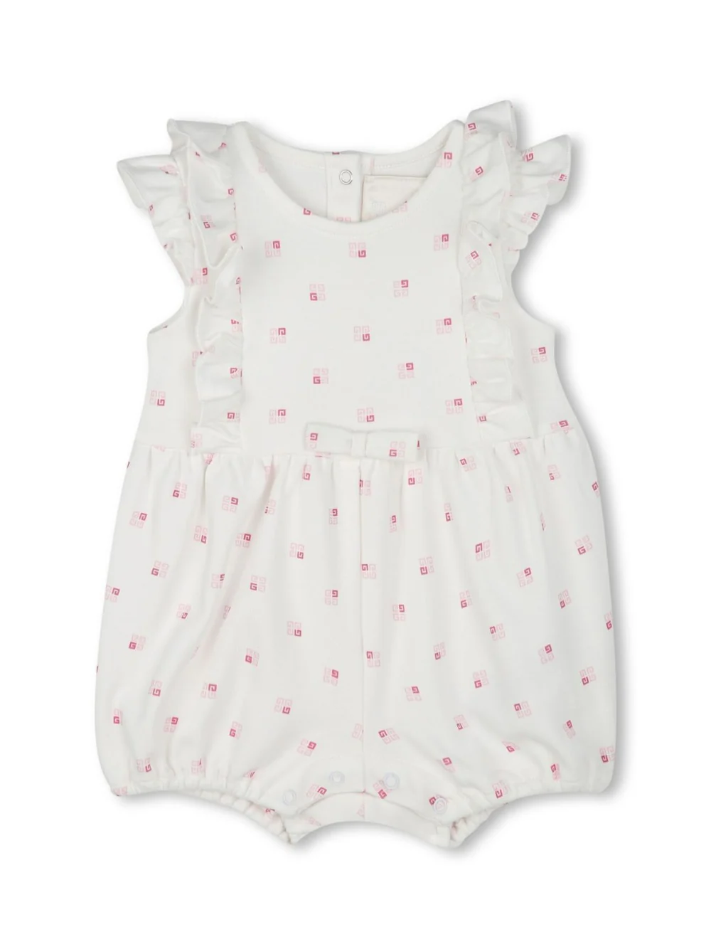 Body con stampa per neonata Givenchy Kids bianco con dettaglio fiocco