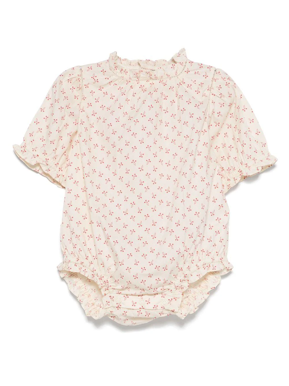 Body Evie per neonata Bonpoint beige con finiture arricciate