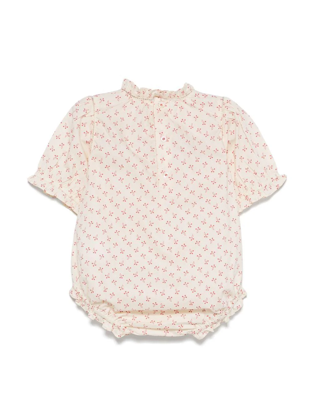 Body Evie per neonata Bonpoint beige con finiture arricciate - Image 2