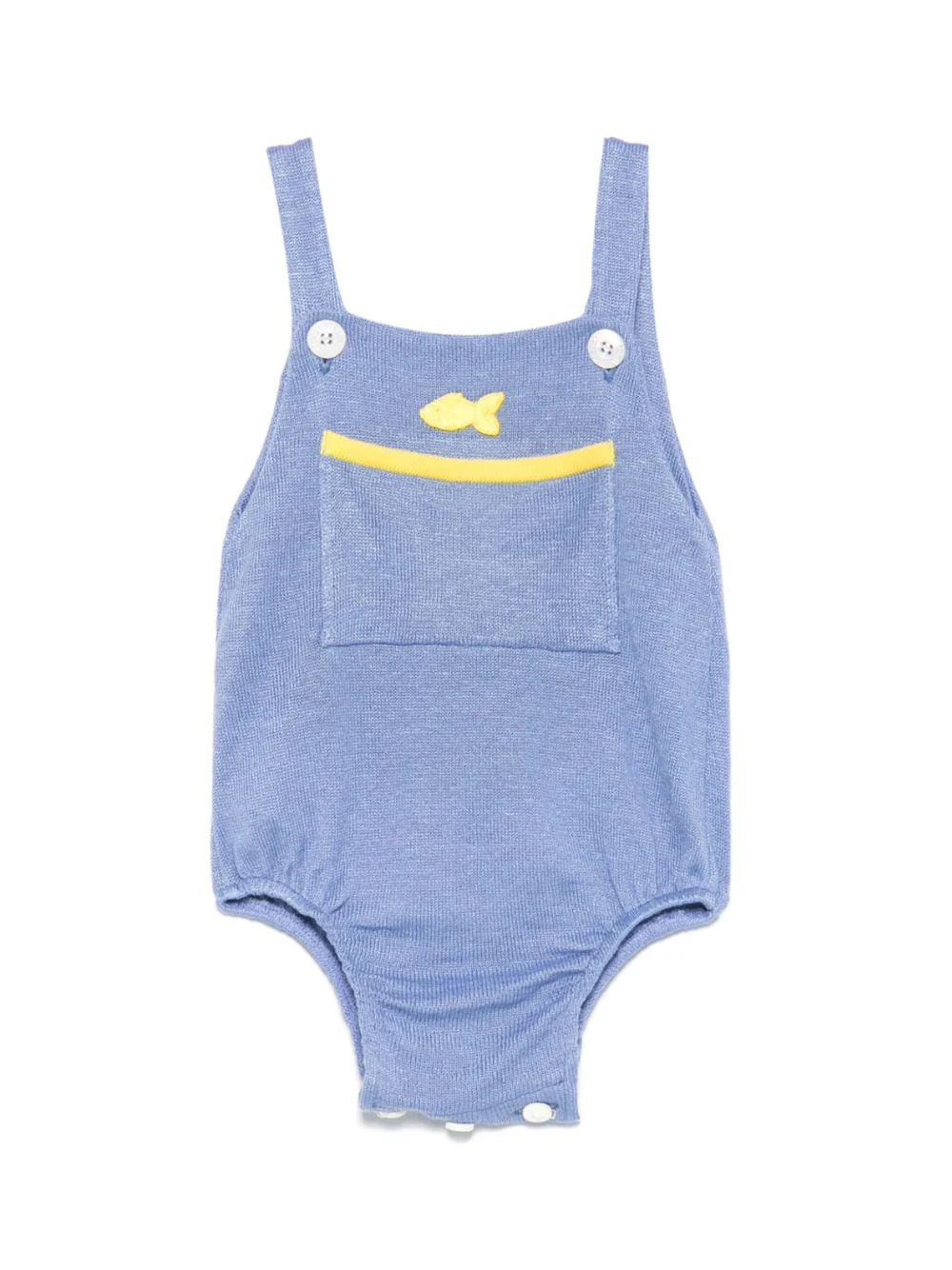 Body per neonato Gensami Kids blu con cinturini con bottone e tasca frontale applicata
