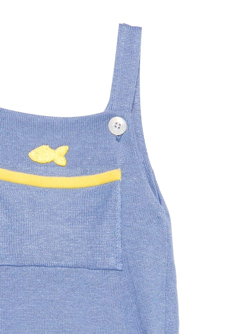 Body per neonato Gensami Kids blu con cinturini con bottone e tasca frontale applicata - Image 2
