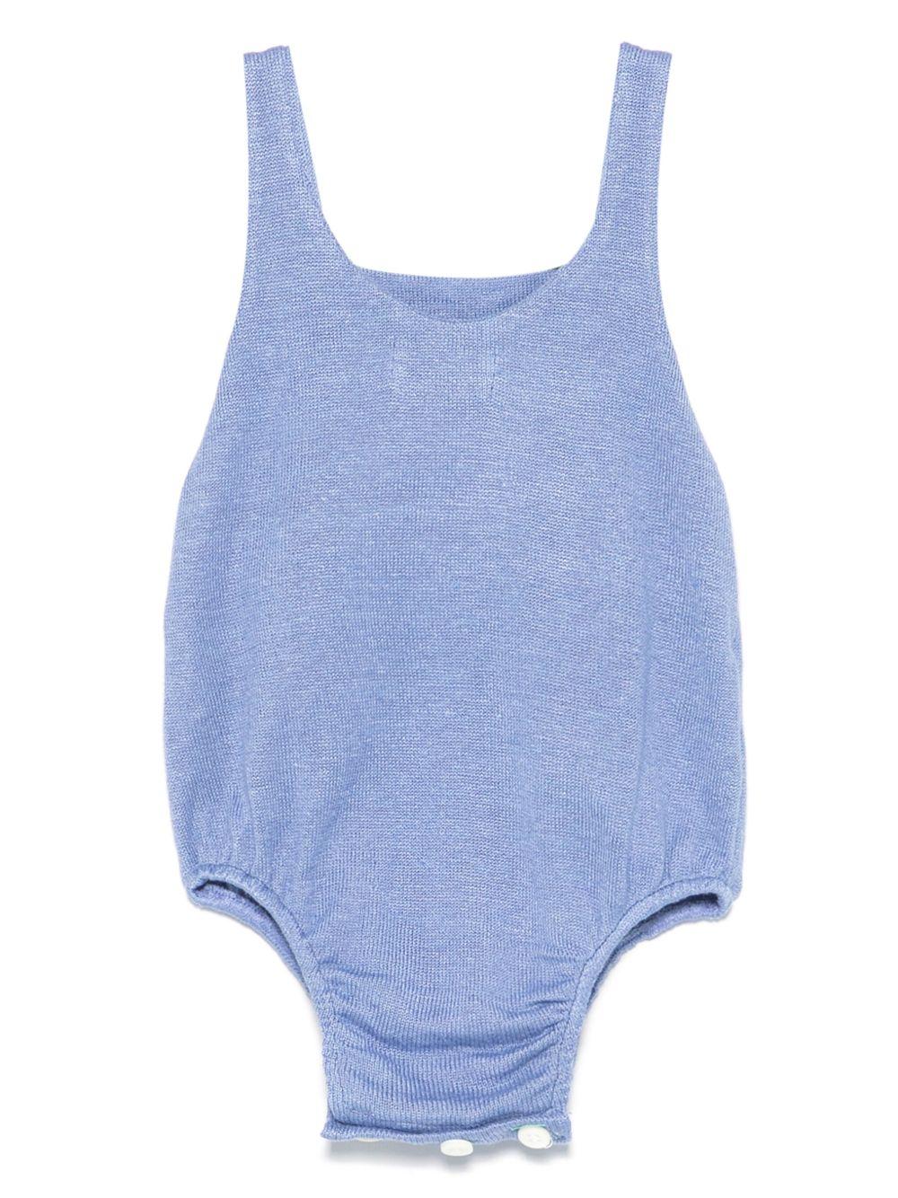 Body per neonato Gensami Kids blu con cinturini con bottone e tasca frontale applicata - Image 3
