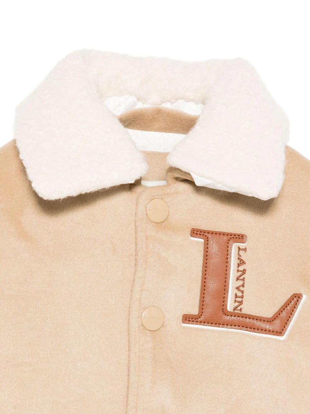 Bomber per bambino Lanvin Enfant beige con logo ricamato - Image 3