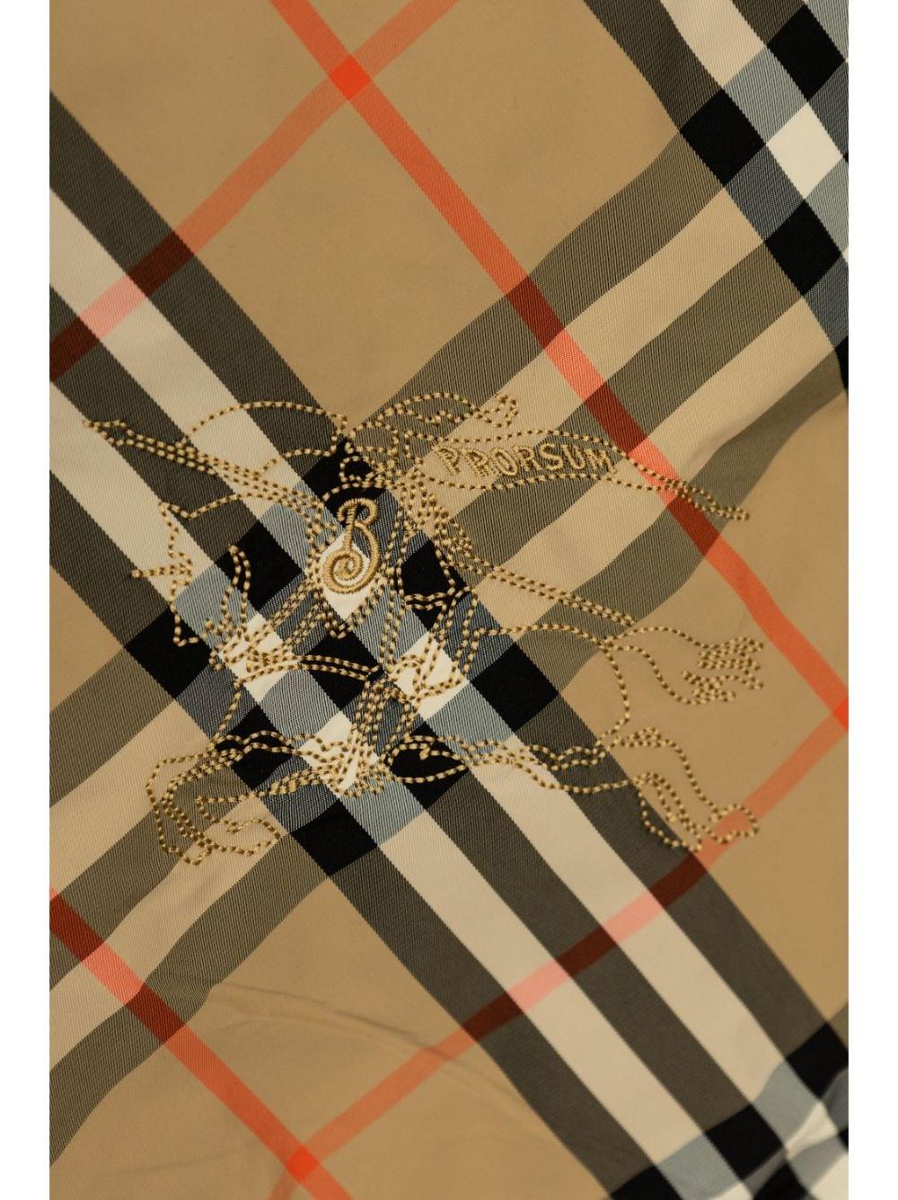 Bomber reversibile con cappuccio per bambino Burberry Kids beige con polsini elasticizzati - Image 4