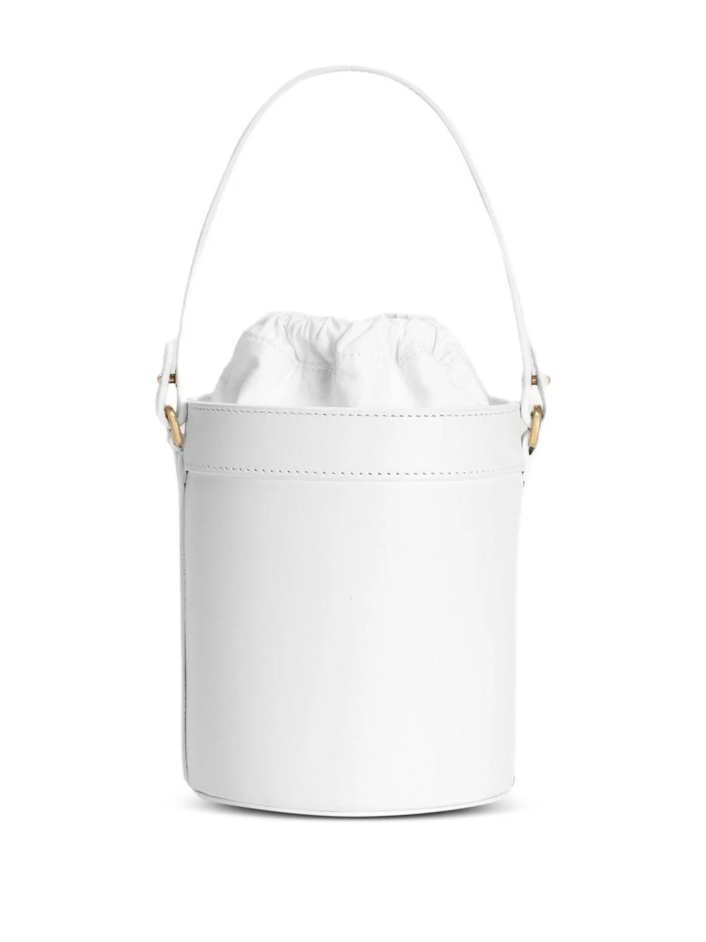 Borsa a secchiello per bambina Dolce & Gabbana Kids bianca con logo dorato - Image 2