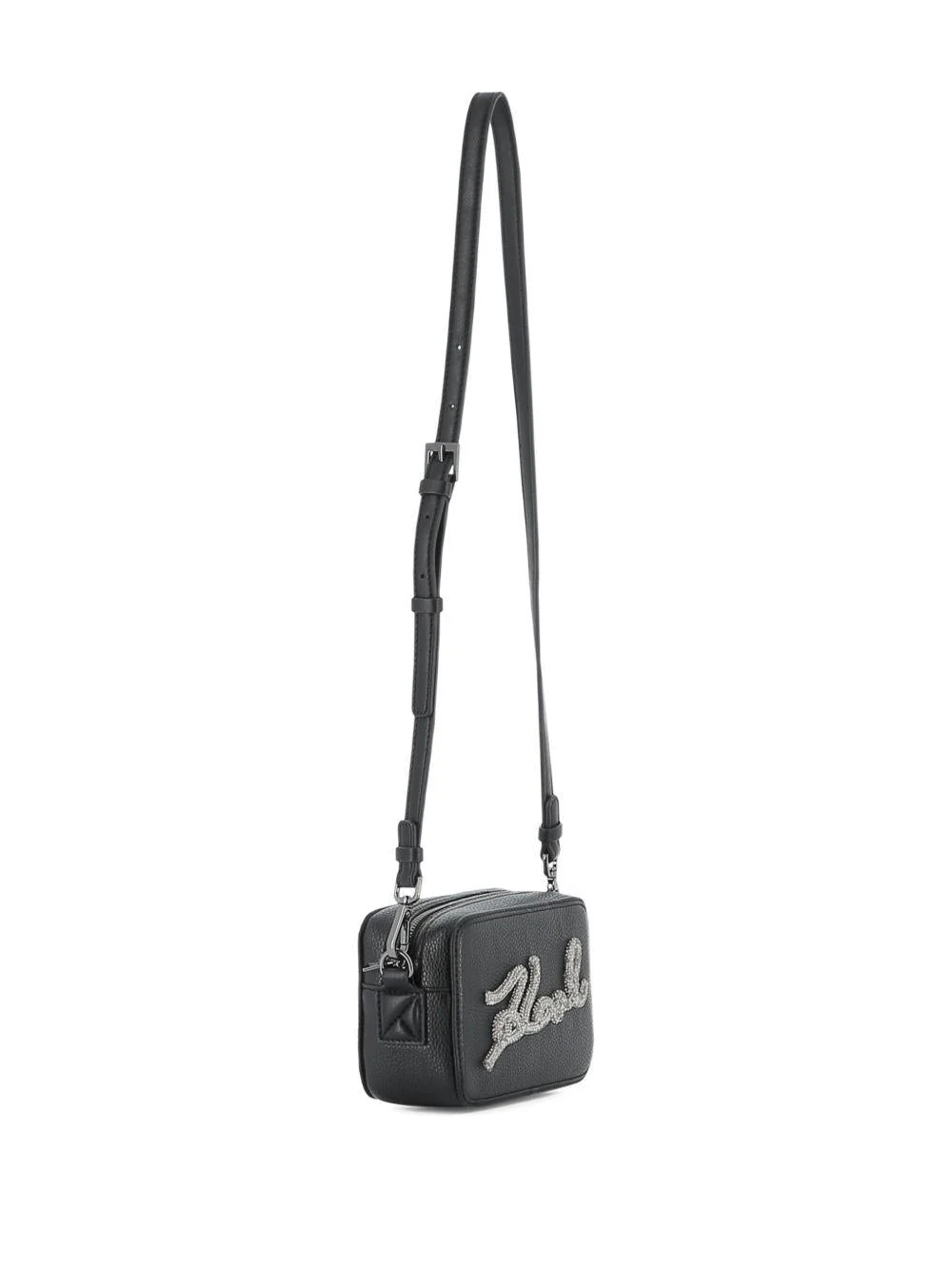 Borsa a spalla per bambina Karl Lagerfeld Kids nera con strass - Image 7