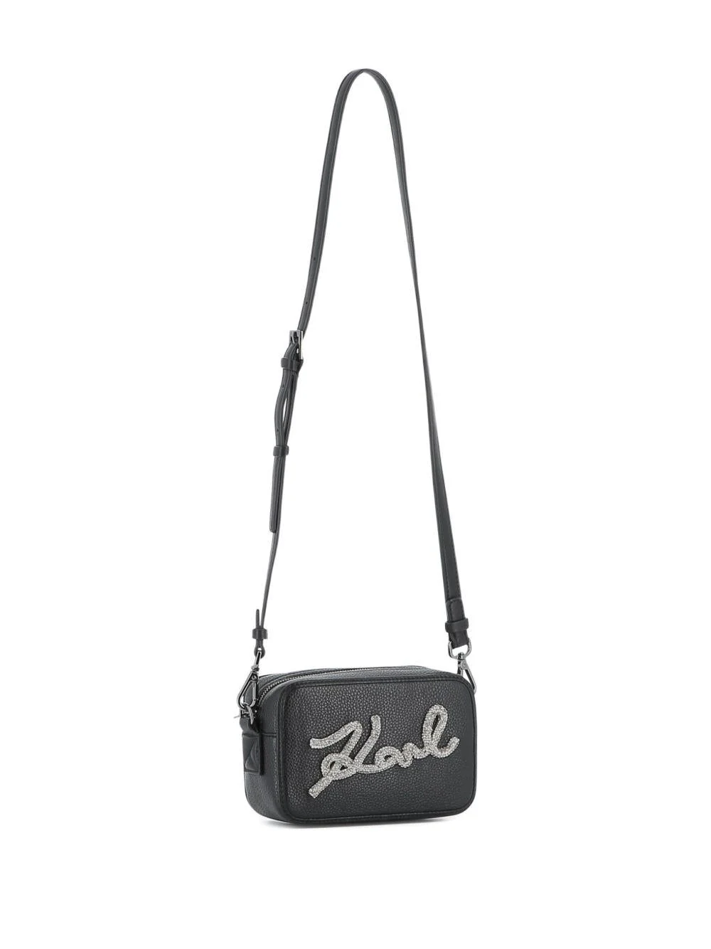 Borsa a spalla per bambina Karl Lagerfeld Kids nera con strass - Image 9