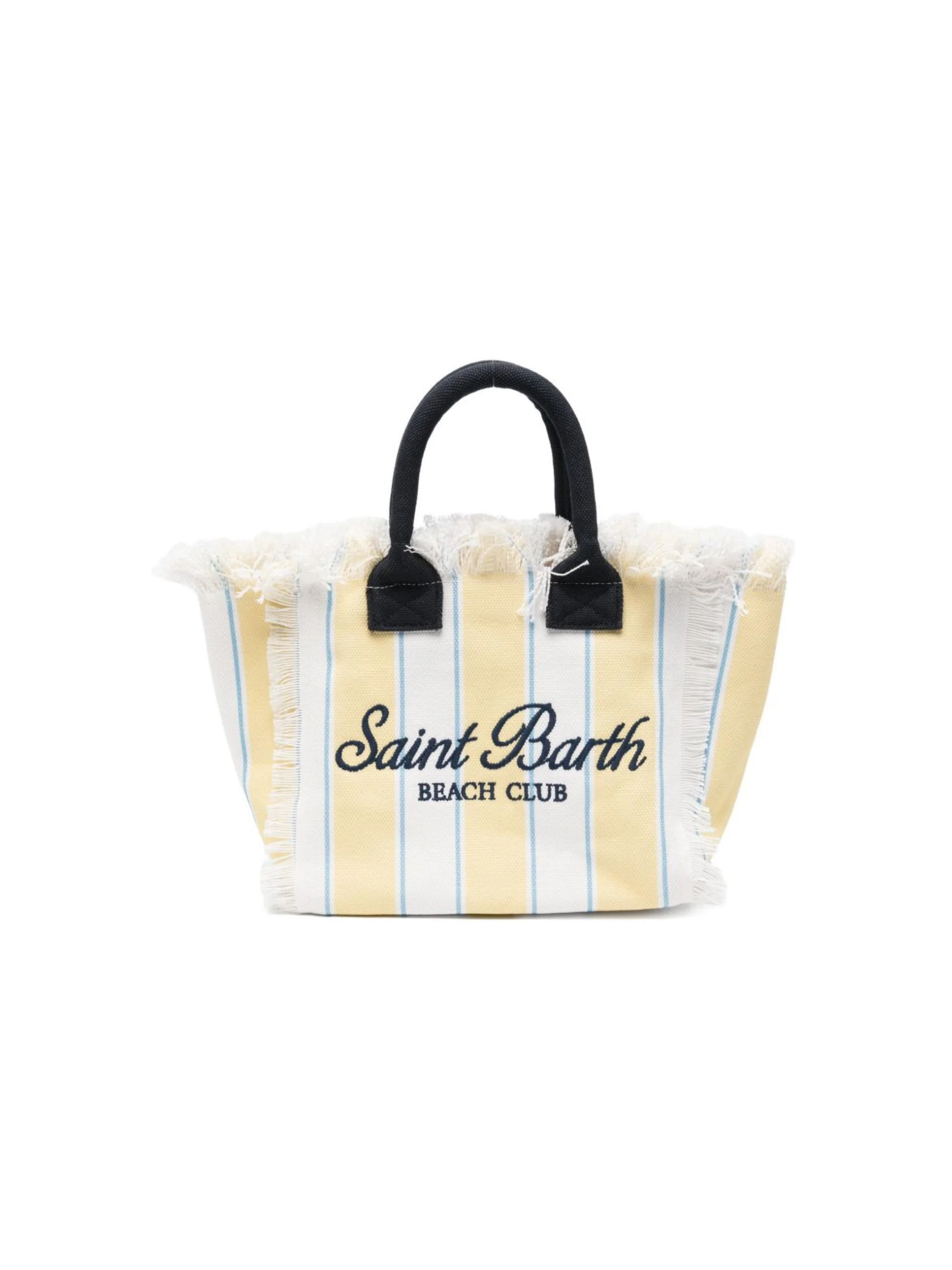 Borsa Colette MC2 Saint Barth bianca e giallo con motivo a righe - Image 5