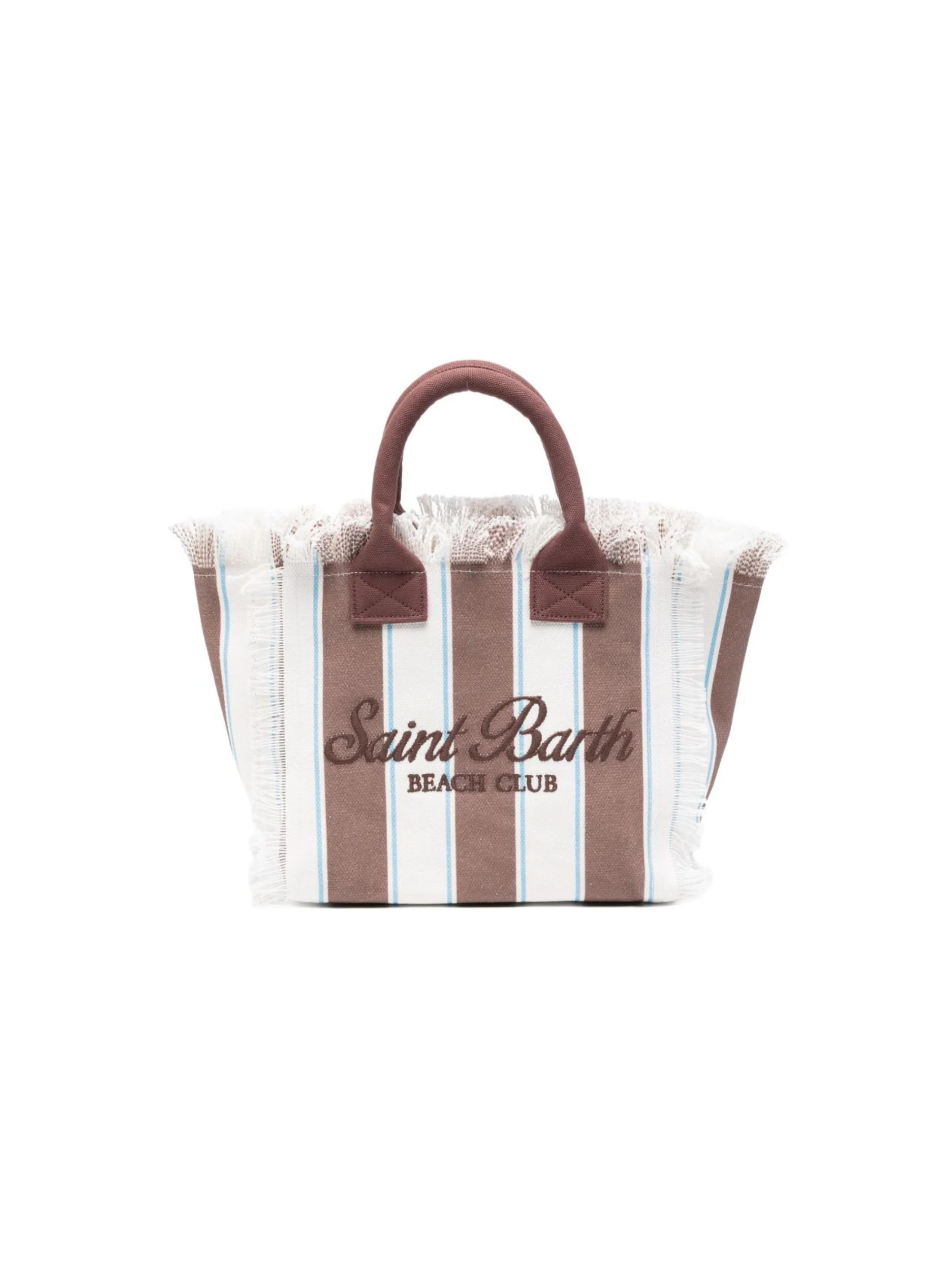 Borsa Colette MC2 Saint Barth bianca e marrone con motivo a righe - Image 5