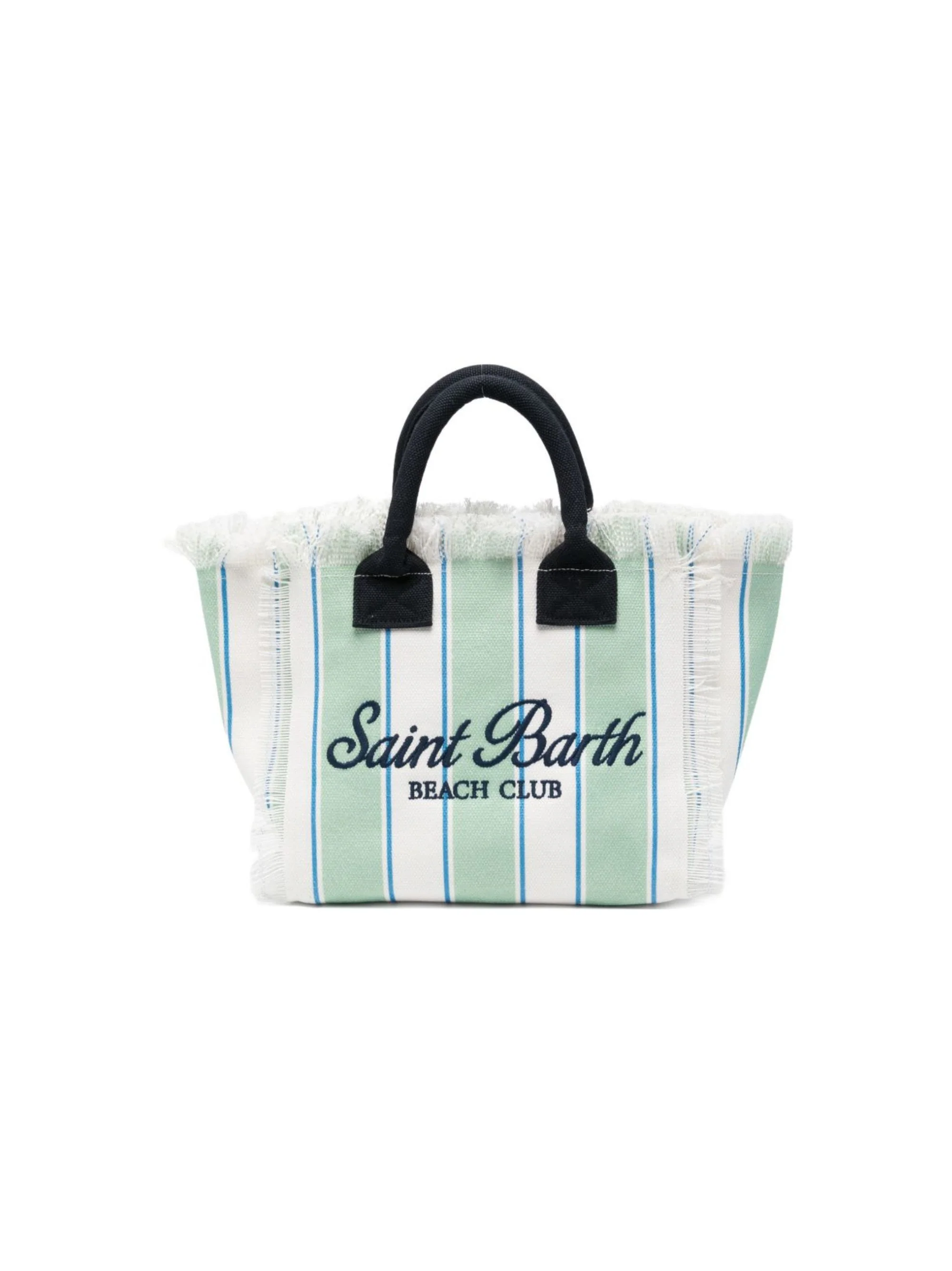 Borsa Colette MC2 Saint Barth bianca e verde con motivo a righe - Image 5