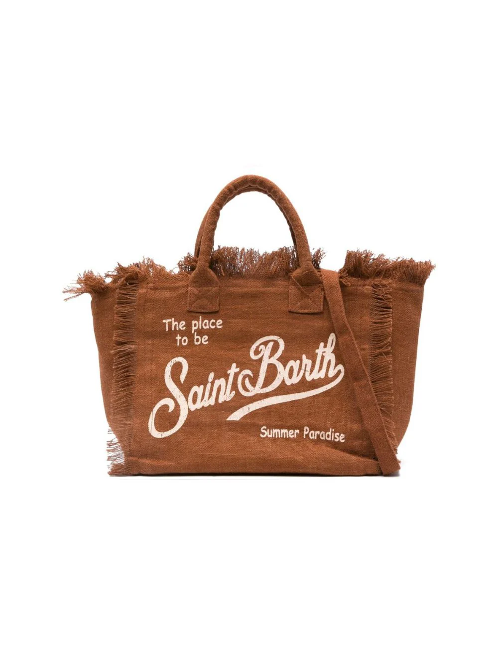 Borsa Colette MC2 Saint Barth marrone con logo sul davanti