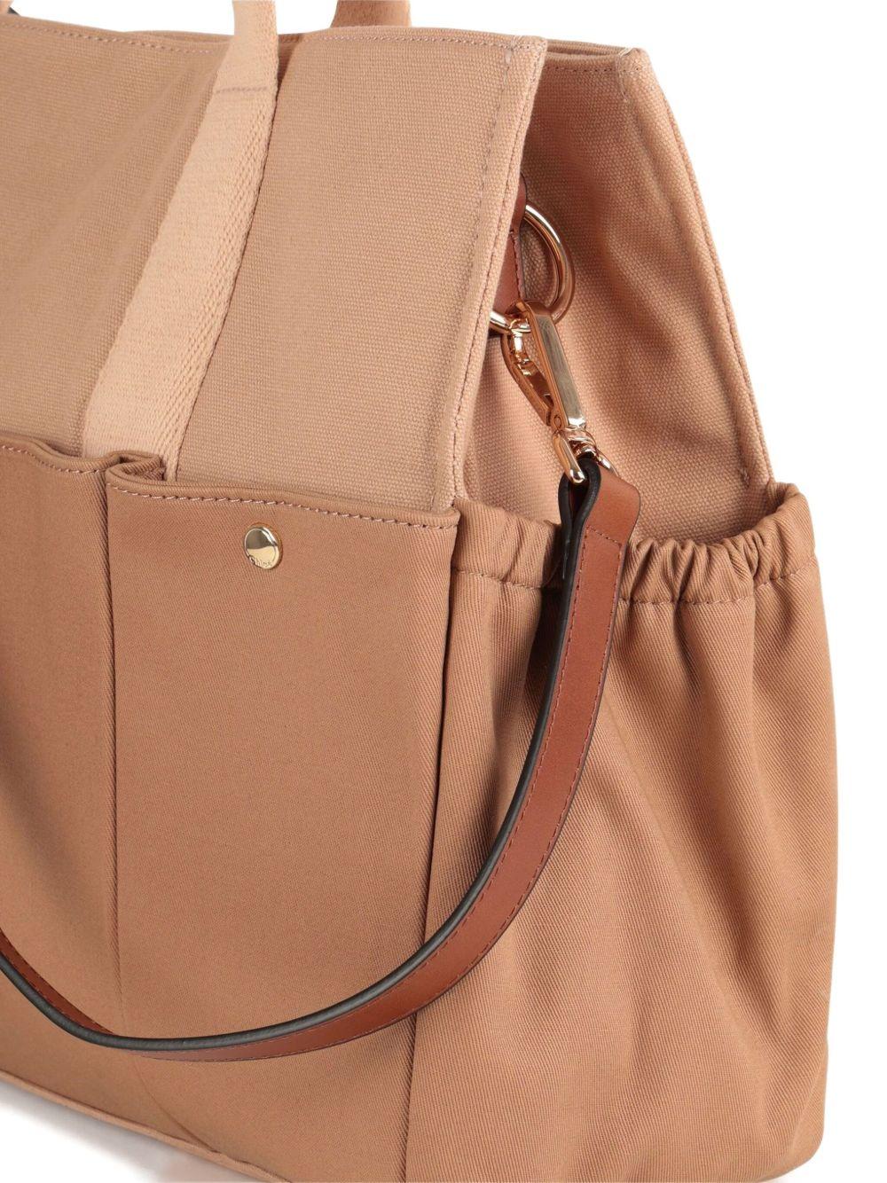 Borsa fasciatoio per neonati Chloé Kids beige con dettaglio logo - Image 3
