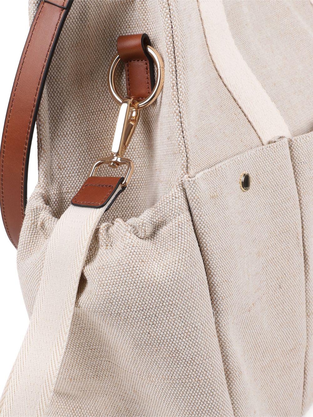 Borsa fasciatoio per neonati Chloé Kids beige con stampa logo - Image 3