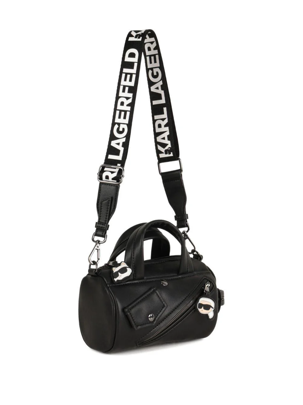 Borsa mini per bambina Karl Lagefeld Kids nera in pelle con tracolla removibile - Image 2