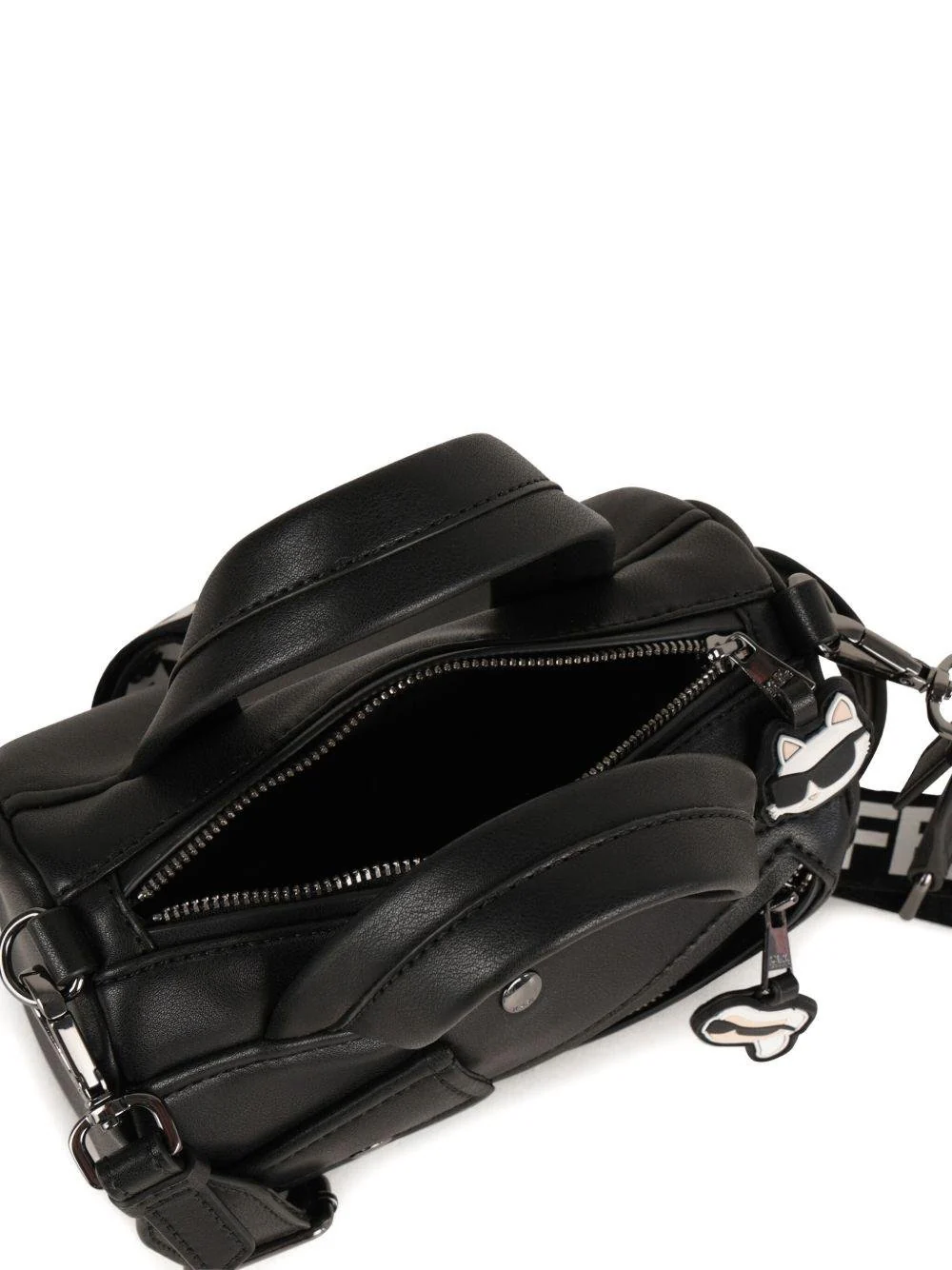 Borsa mini per bambina Karl Lagefeld Kids nera in pelle con tracolla removibile - Image 7