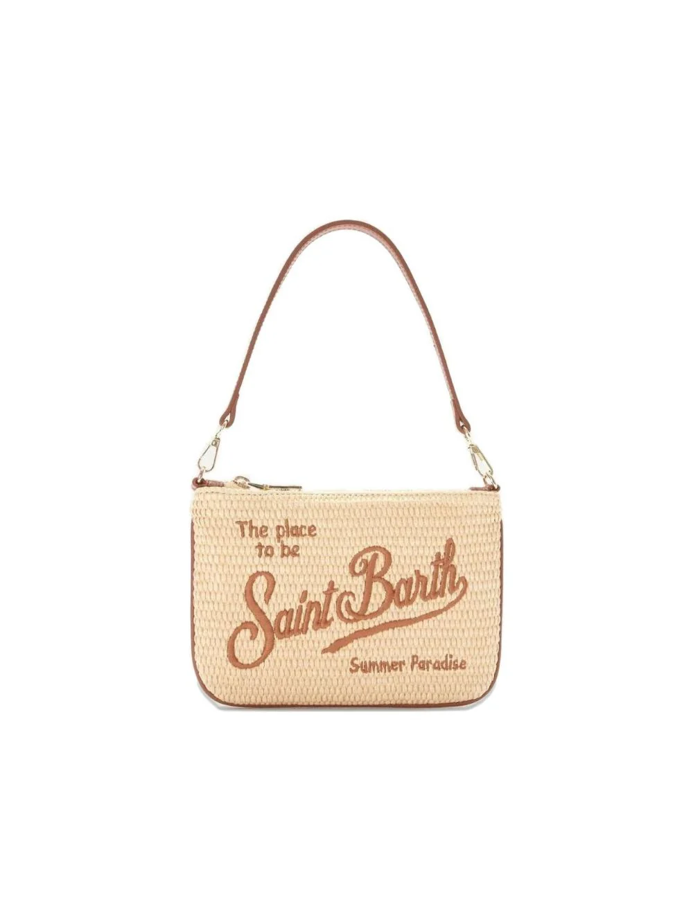 Borsa Parisienne MC2 Saint Barth beige con trama intrecciata