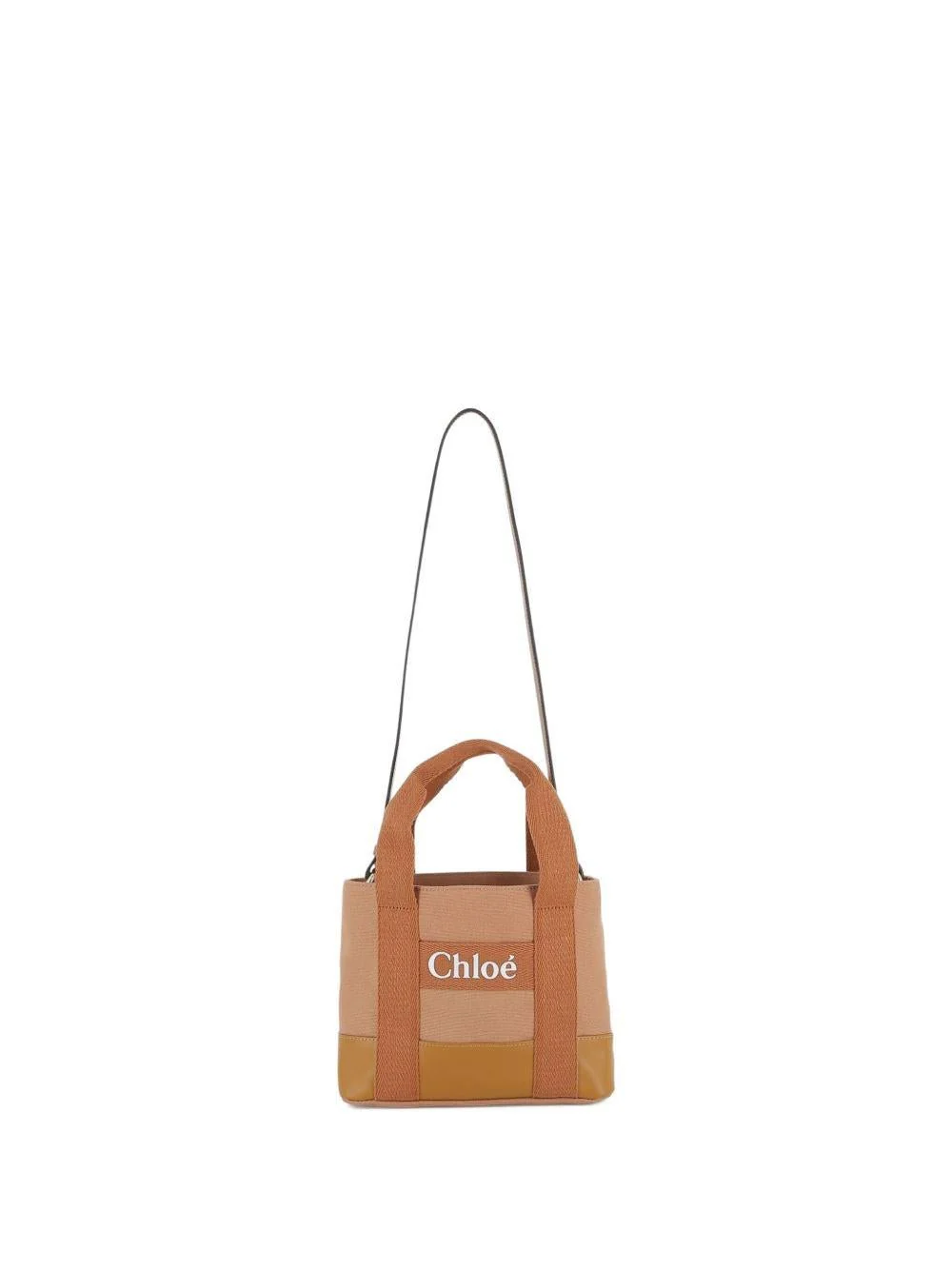 Borsa tote per bambina Chloé Kids beige in tela con logo 2020