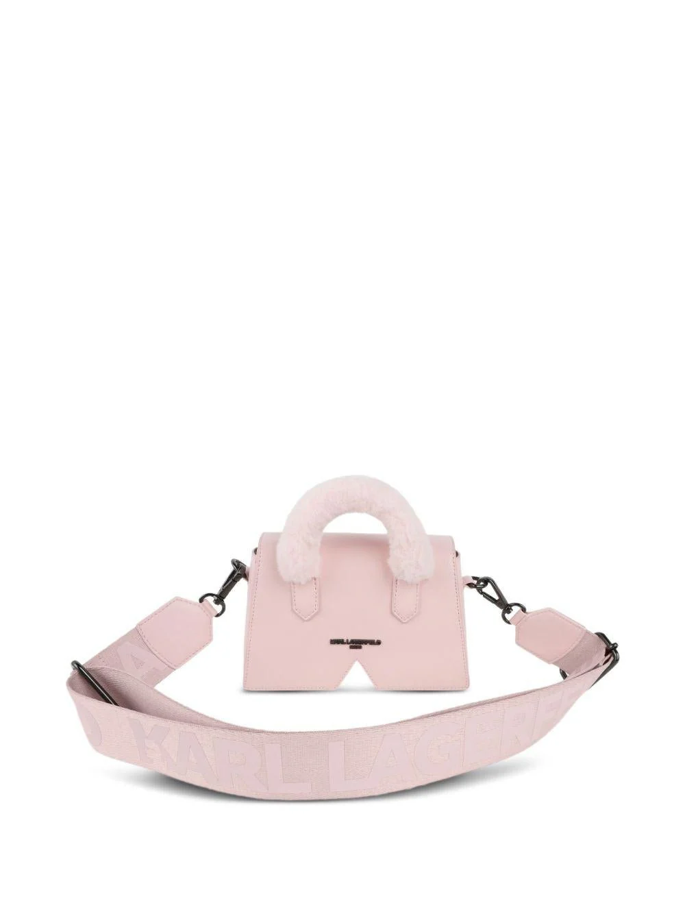Borsa tote per bambina Karl Lagerfeld Kids rosa con stampa logo - Image 3