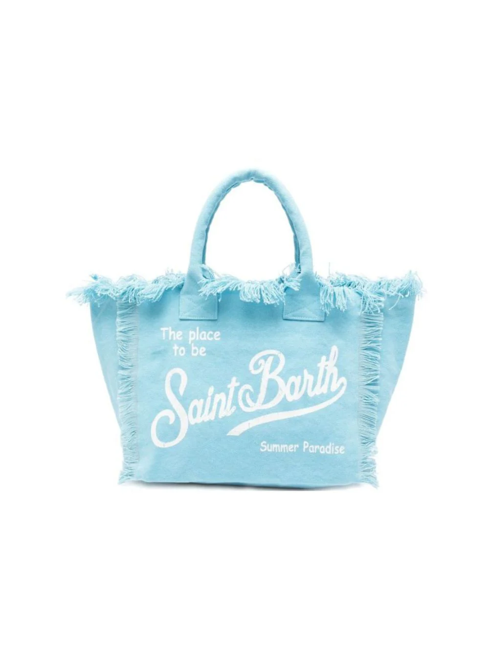 Borsa Vanity MC2 Saint Barth azzurra con logo stampato sul davanti - Image 5