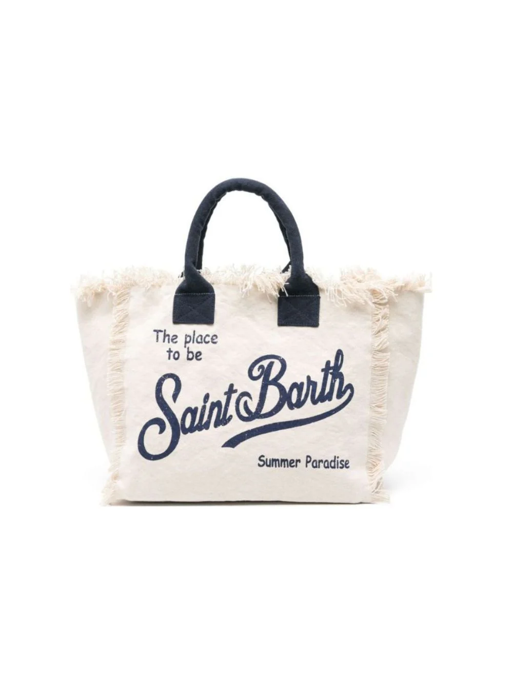 Borsa Vanity MC2 Saint Barth beige con logo a contrasto sul davanti - Image 5
