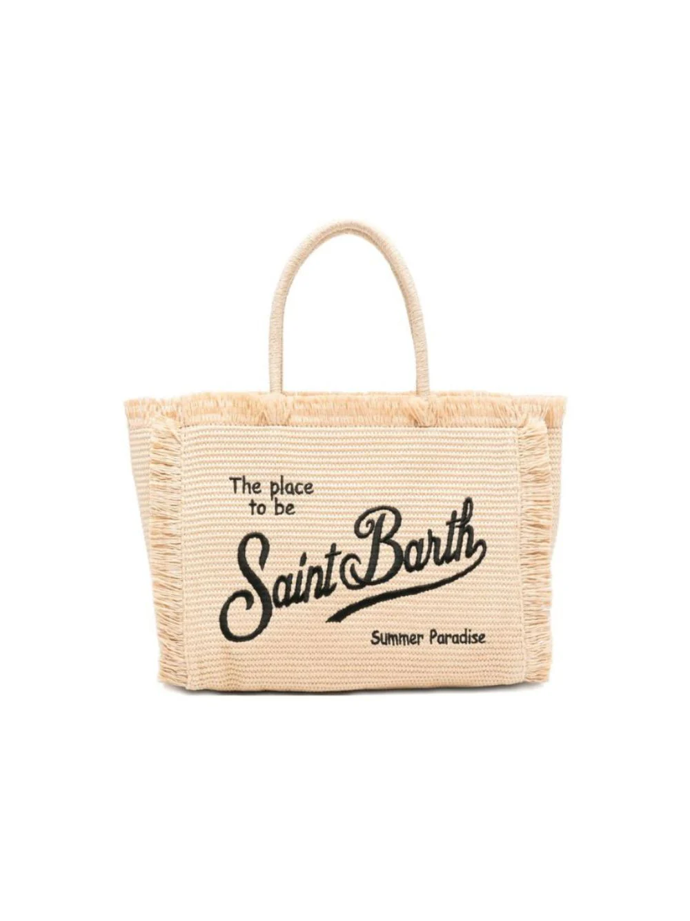 Borsa Vanity MC2 Saint Barth beige con trama intrecciata - Image 5