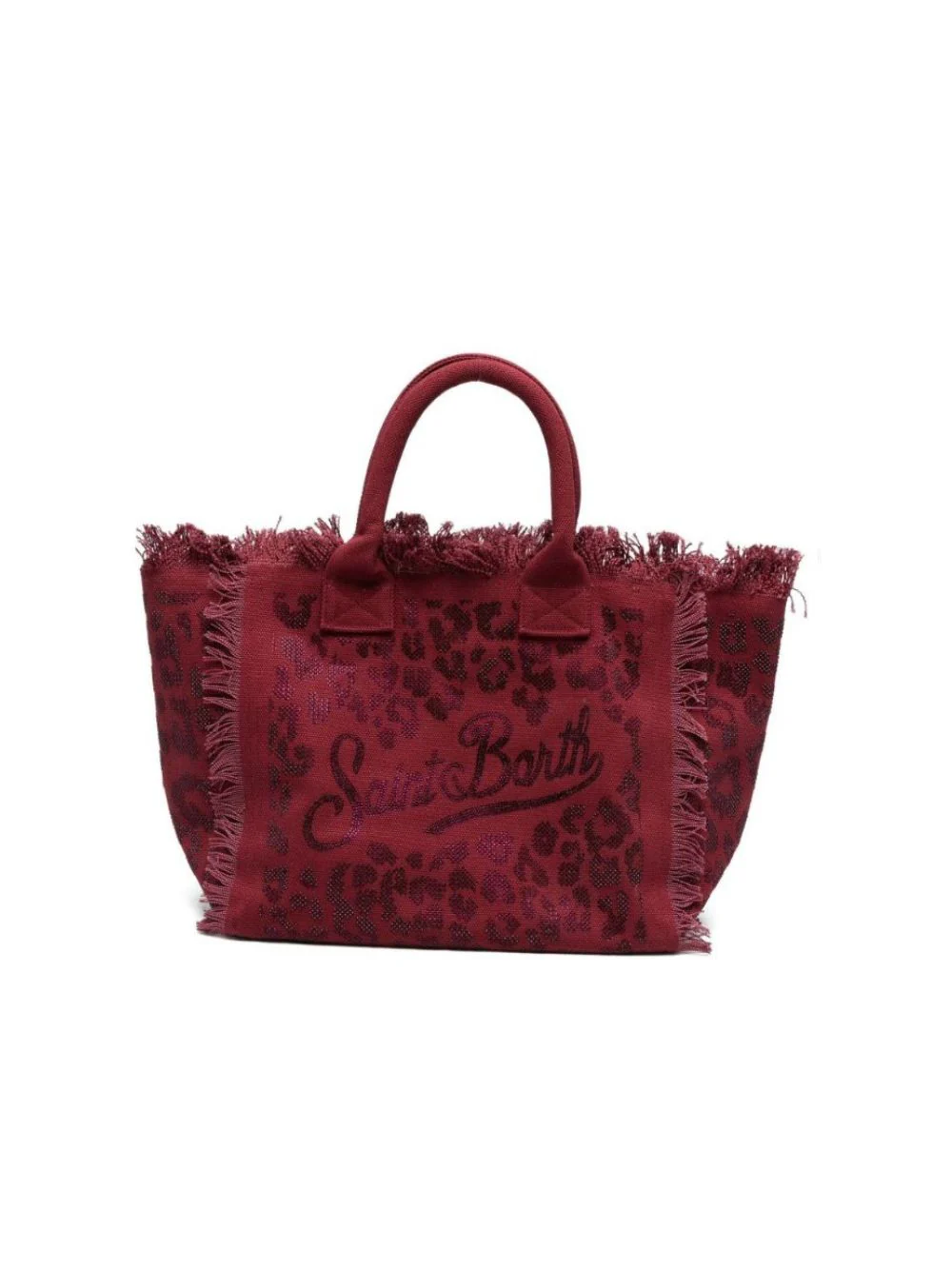 Borsa Vanity MC2 Saint Barth burgundy con stampa animalier con glitter - Image 5