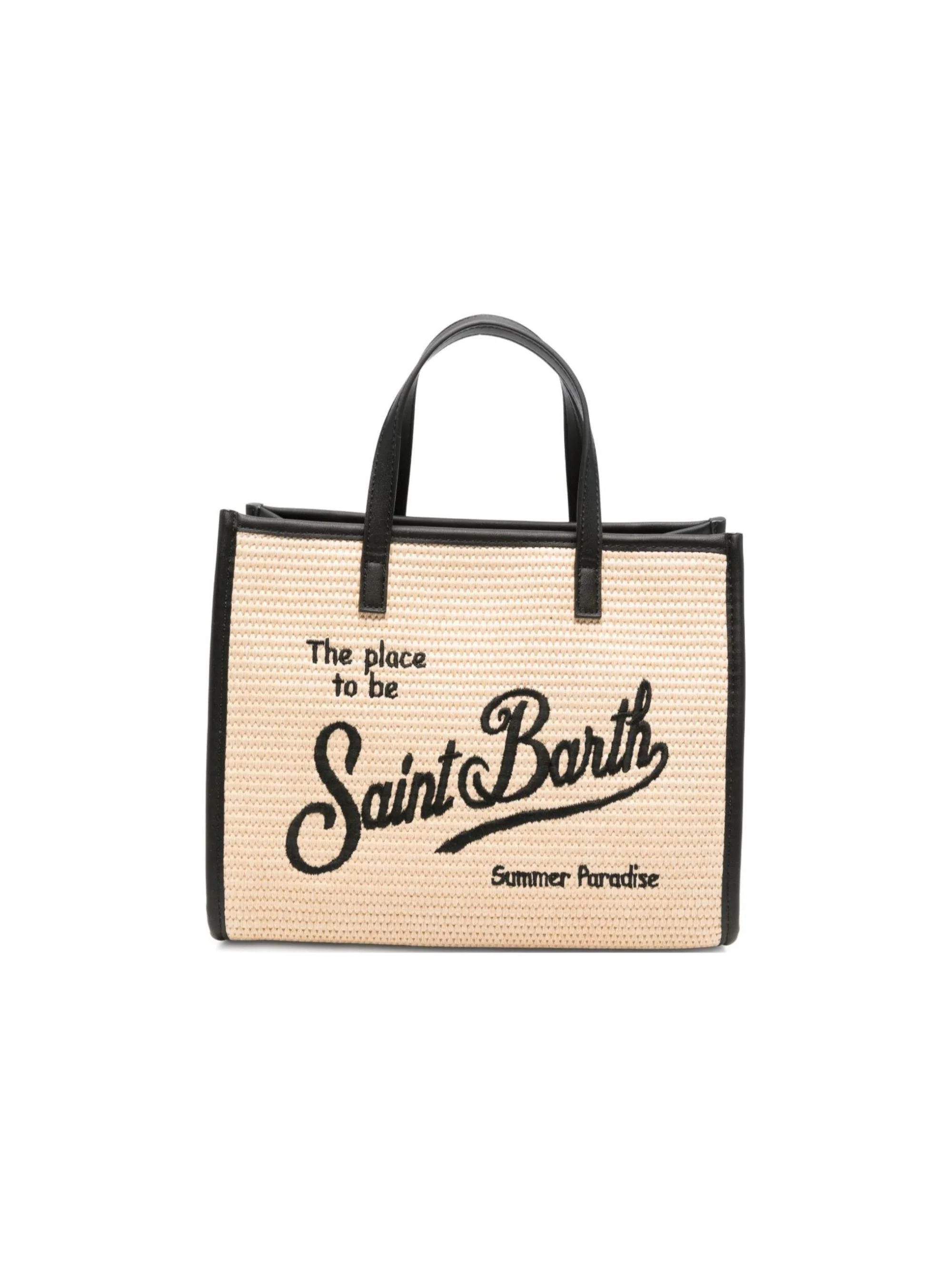 Borsa Vivian Mini MC2 Saint Barth beige con logo ricamato sul davanti - Image 5