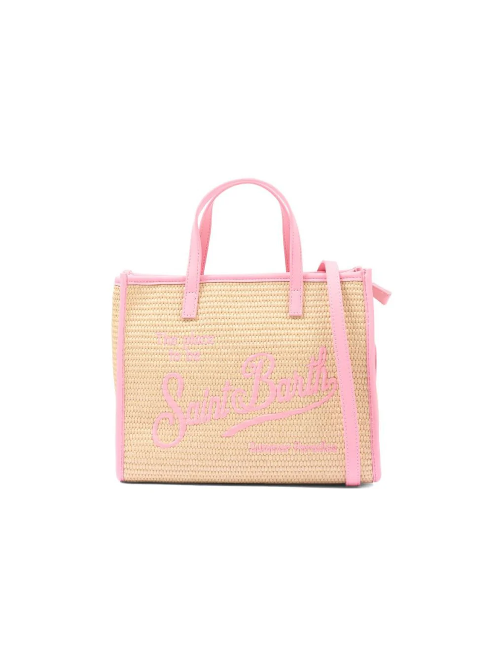 Borsa Vivian MC2 Saint Barth beige con logo ricamato sul davanti - Image 7