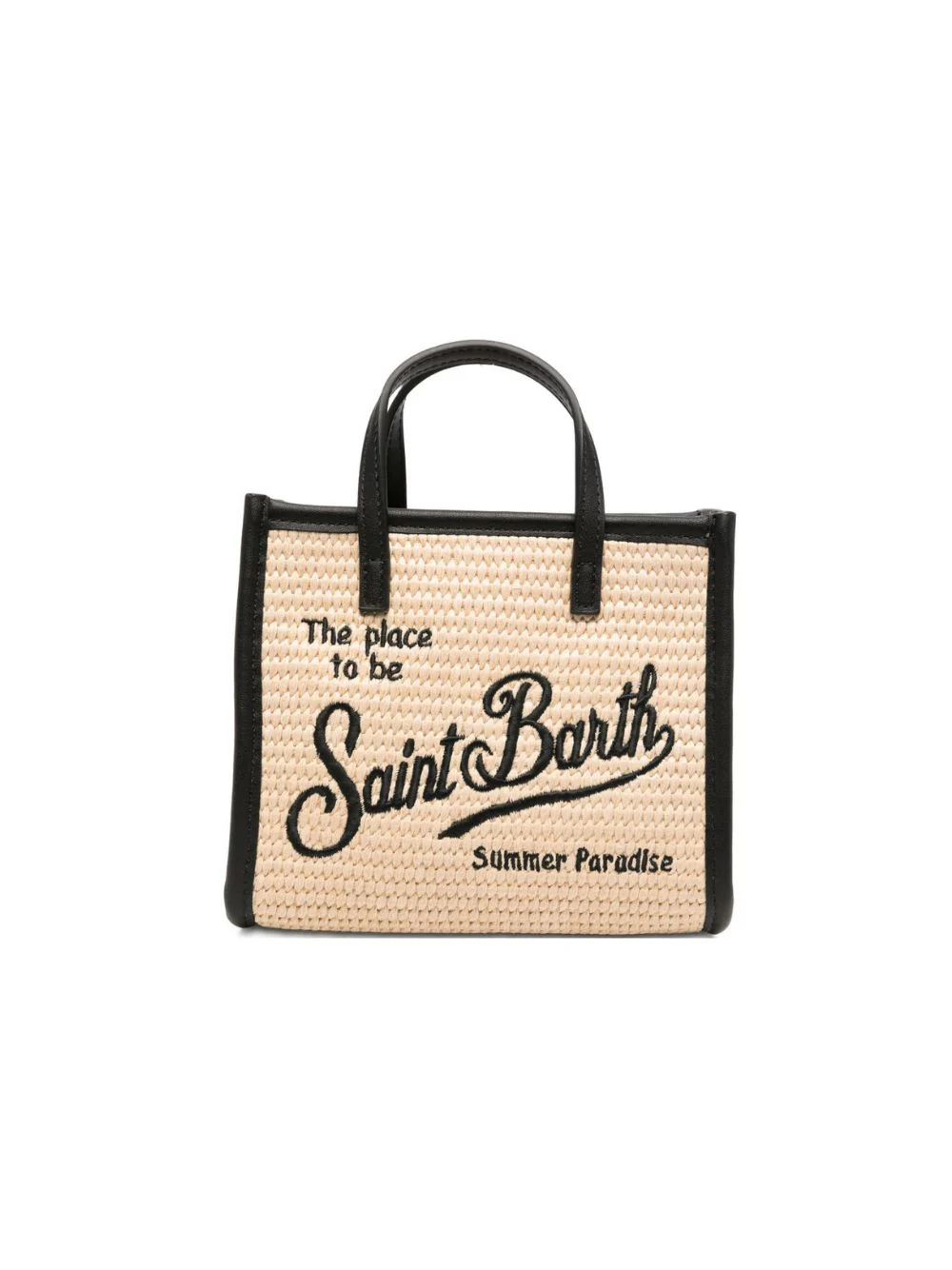 Borsa Vivian MC2 Saint Barth beige con logo ricamato sul davanti - Image 6