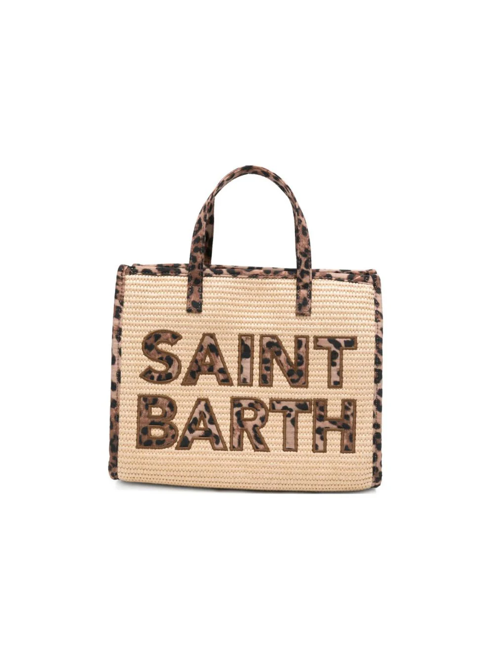 Borsa Vivian MC2 Saint Barth beige con stampa animalier - Image 5