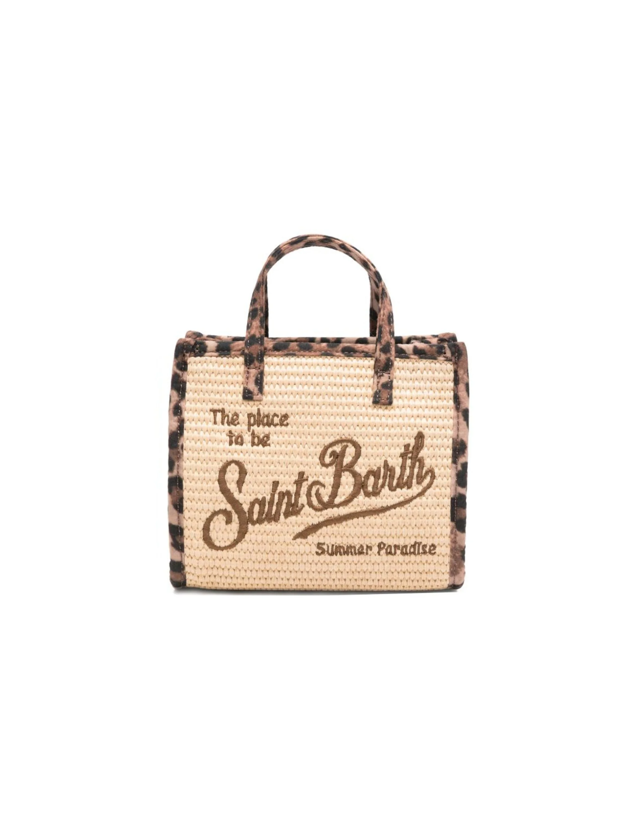 Borsa Vivian mini MC2 Saint Barth beige con dettagli animalier - Image 5