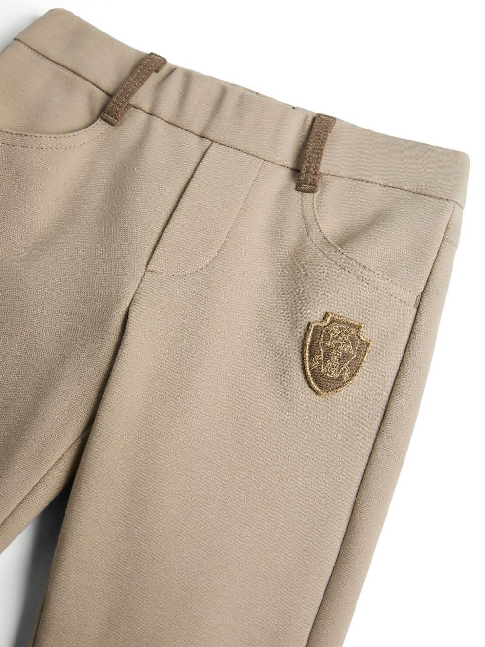 Leggings per bambina Brunello Cucinelli Kids beige con applicazione - Image 3