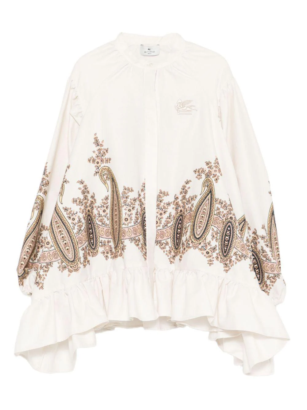 Camicetta per bambina Etro Kids bianca con stampa paisley