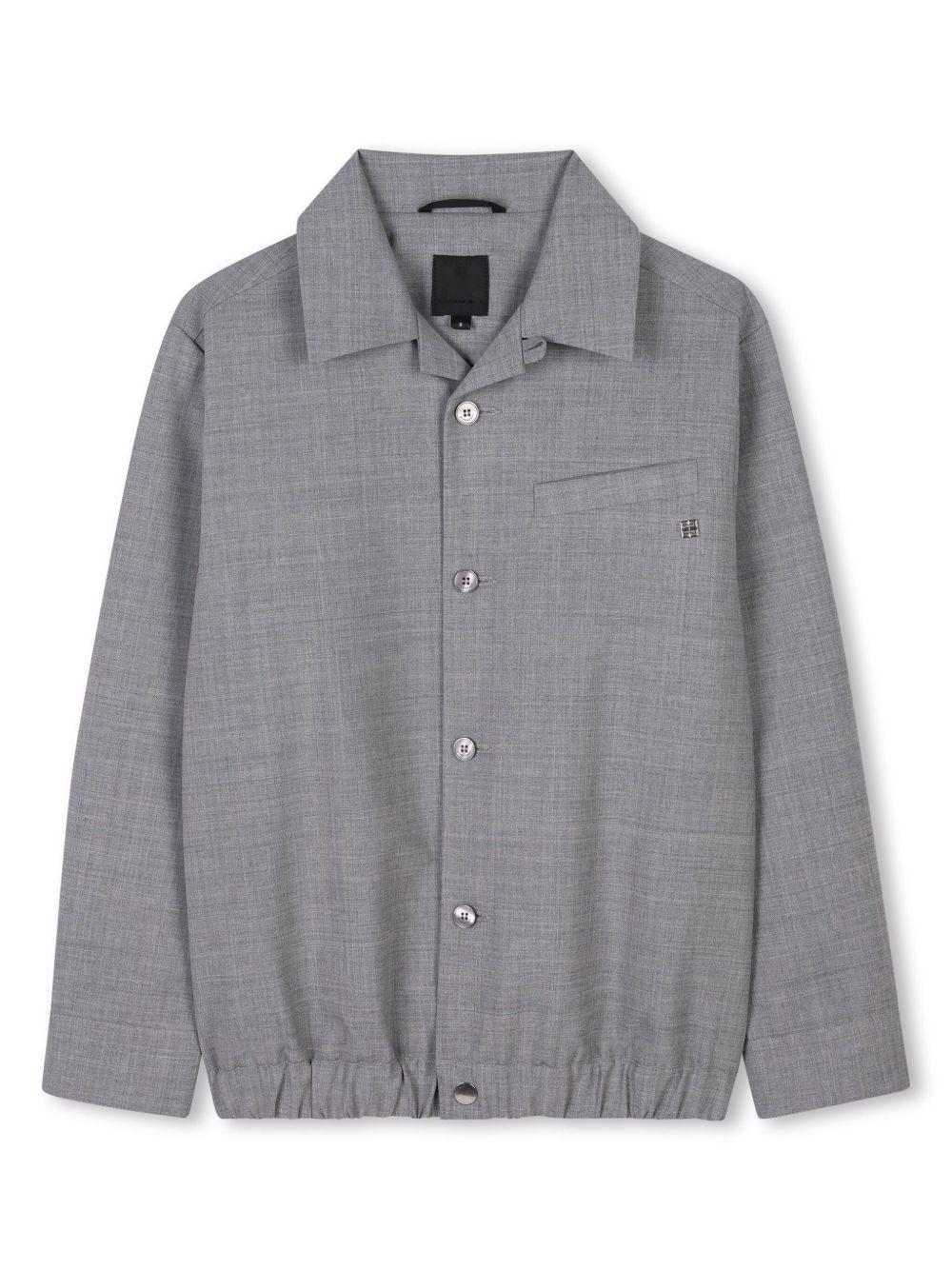 Camicia 4G per bambino Givenchy Kids grigio con colletto classico