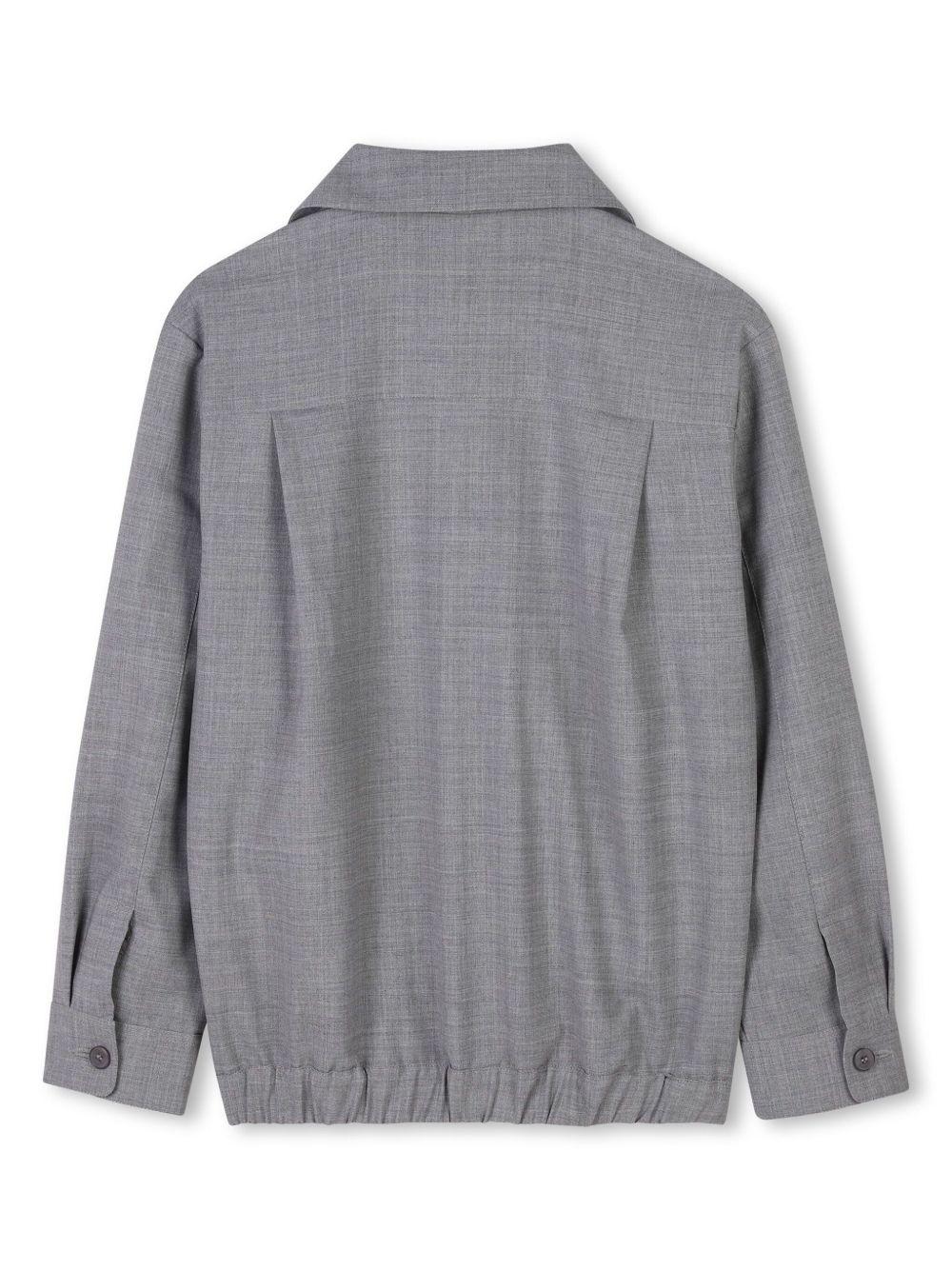 Camicia 4G per bambino Givenchy Kids grigio con colletto classico - Image 2