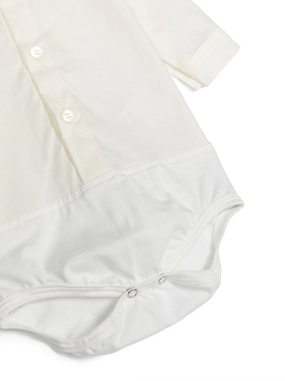 Camicia a body per neonati Gensami bianco con chiusura nascosta con bottoni a pressione - Image 3