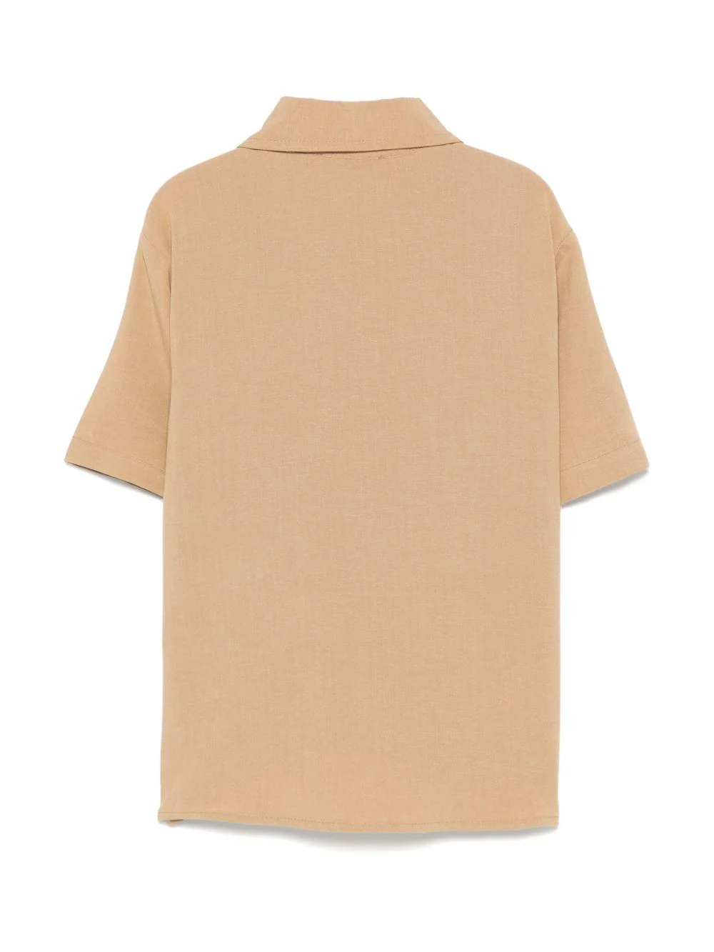 Camicia a maniche corte per bambino Paolo Pecora Kids beige con orlo curvo - Image 3